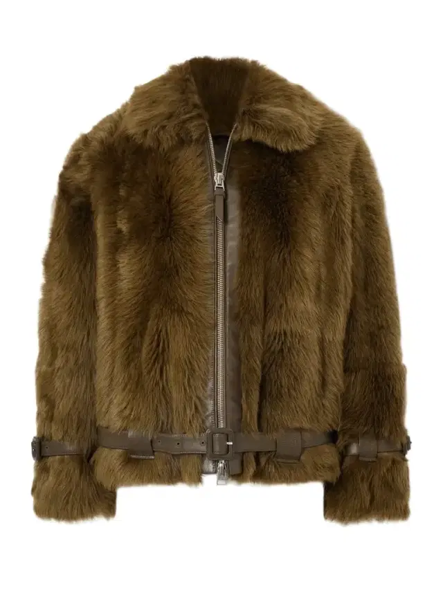 Belted Padded Shearling Jacket