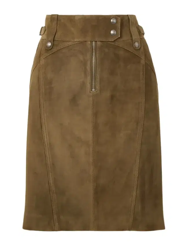 Belted Suede Skirt
