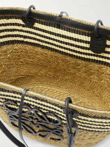 Loewe + Paula's Ibiza Anagram Basket Medium Leather-trimmed Striped Raffia Tote | Thumbnail 5 Loewe + Paula's Ibiza Anagram Basket Medium Leather-trimmed Striped Raffia Tote | Thumbnail 5