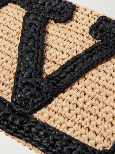 Valentino Garavani Viva Superstar Crocheted Raffia Pouch | Thumbnail 4