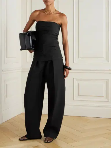 Proenza Schouler Lena Strapless Gathered Cotton-blend Poplin Top | Thumbnail 2