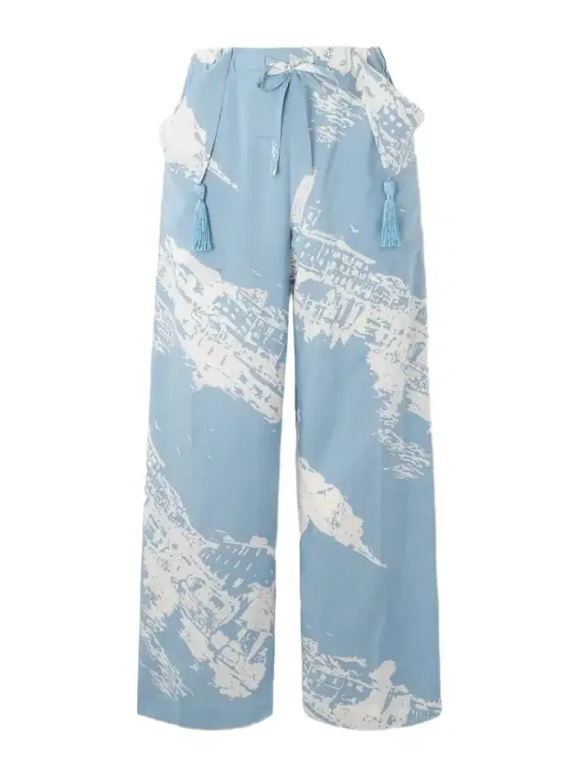 Printed Silk And Cotton-blend Shantung Wide-leg Pants