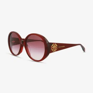 Alexander McQueen Alexander Mcqueen Iconic Round Acetate 57 mm Ladies Sunglasses by The Solist | Thumbnail 2