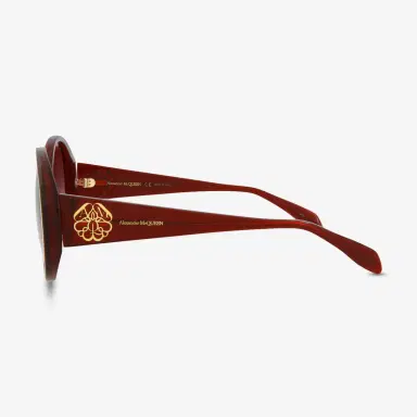 Alexander McQueen Alexander Mcqueen Iconic Round Acetate 57 mm Ladies Sunglasses by The Solist | Thumbnail 3