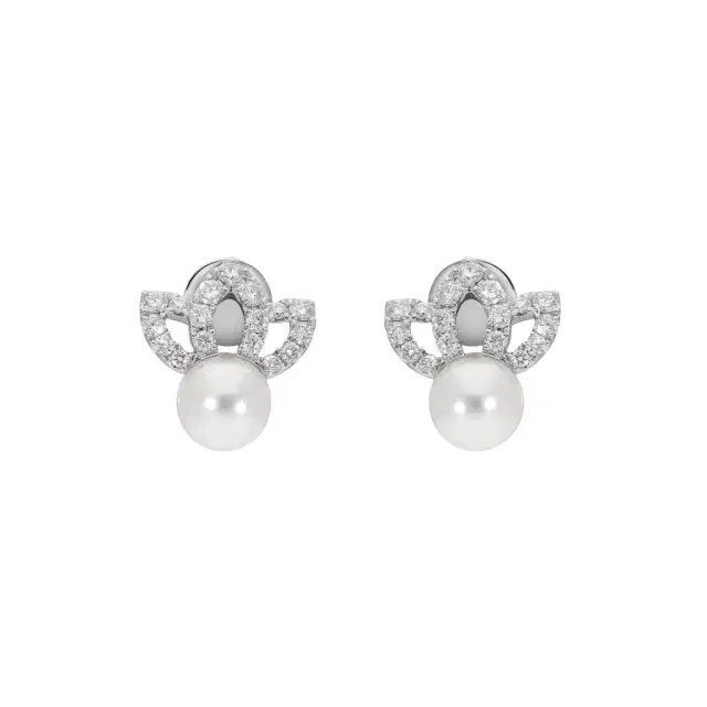 ASSAEL Assael 18K White Gold Diamond & Akoya Cultured Pearl Earrings by The Solist