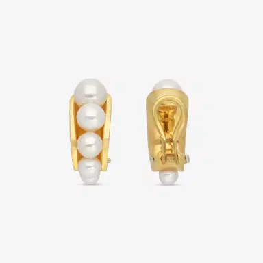 ASSAEL Assael 18K Yellow Gold Akoya Cultured Pearl Clipback Earrings by The Solist | Thumbnail 4