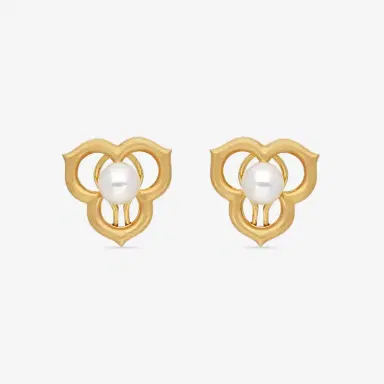 ASSAEL Assael 18K Yellow Gold Japanese Akoya Cultured Pearl Open Petal Earrings by The Solist | Thumbnail 2