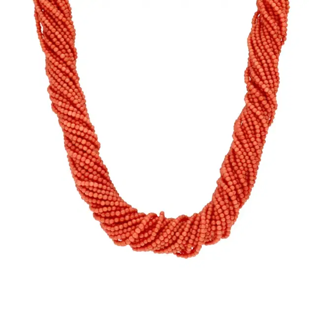 ASSAEL Assael 18K Yellow Gold Sciacca Coral Multi Strand Beads Necklace by The Solist