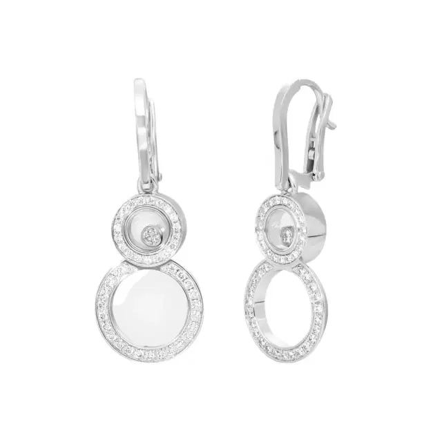 Chopard Chopard Happy 8 18K White Gold Diamond Drop Earrings by The Solist