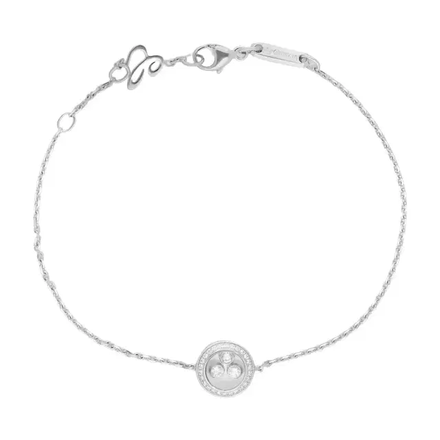 Chopard Chopard Happy Curves 18K White Gold Diamond Chain Bracelet by The Solist