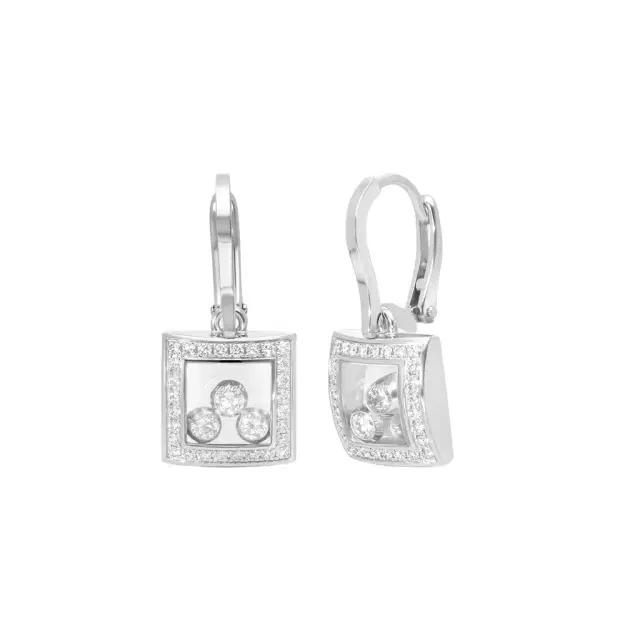 Chopard Chopard Happy Curves 18K White Gold Diamond Drop Earrings by The Solist
