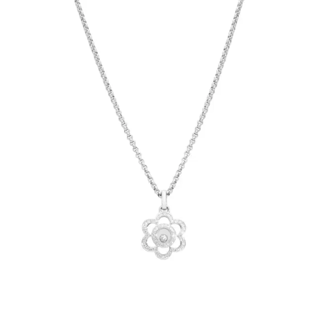 Chopard Chopard Happy Diamonds 18K White Gold Diamond Pendant Necklace by The Solist