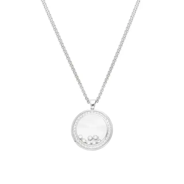 Chopard Chopard Happy Diamonds 18K White Gold Diamond Pendant Necklace by The Solist