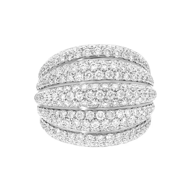 Damiani 18K Whıte Gold Diamond Band Ring Sz. 6.25 by The Solist