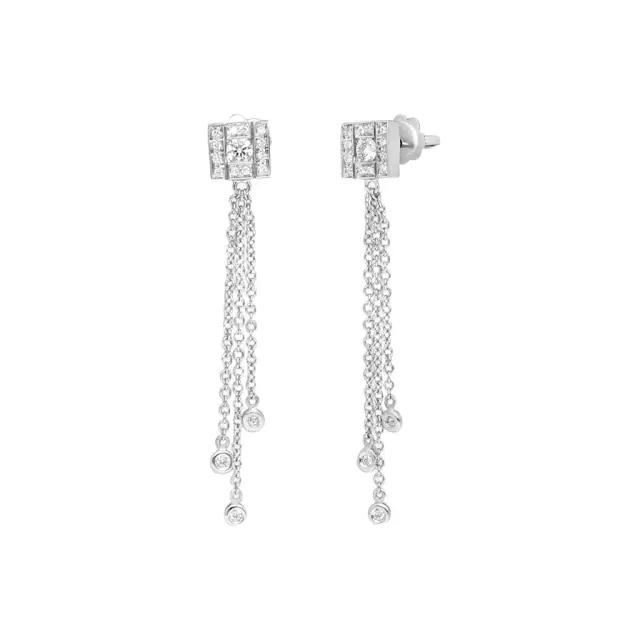 Damiani 18K Whıte Gold Diamond Drop Earrings by The Solist