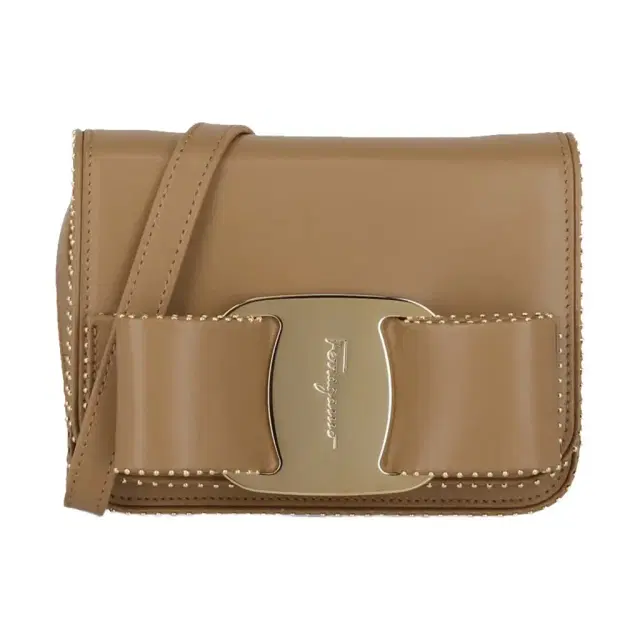 Ferragamo Ferragamo Vara Bow Camel Leather Women's Crossbody Bag by The Solist