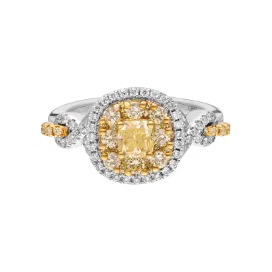 Gregg Ruth Gregg Ruth 18K Gold, 0.47ct. Fancy Yellow Diamond and White Diamond Engagement Ring Sz. 6.5 by The Solist | Thumbnail 1