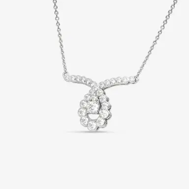 Hearts On Fire Hearts On Fire Aerial 18K White Gold Regal Scroll Drop Necklace by The Solist | Thumbnail 2
