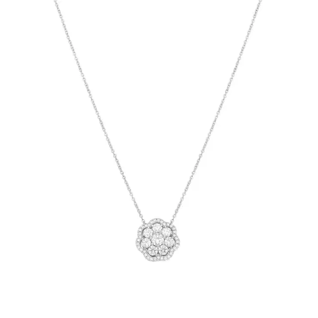 Hearts On Fire Aurora 18K White Gold Cluster Pendant by The Solist