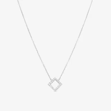 Hearts On Fire Hearts On Fire Charmed 18K White Gold Square Pendant by The Solist | Thumbnail 1