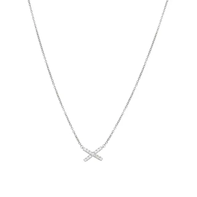 Hearts On Fire Charmed 18K White Gold X Pendant by The Solist