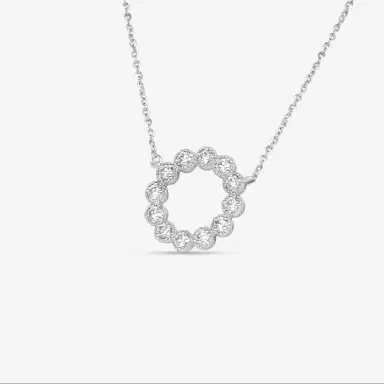 Hearts On Fire Hearts On Fire Liliana 18K White Gold Milgrain Diamond Circle Pendant by The Solist | Thumbnail 2