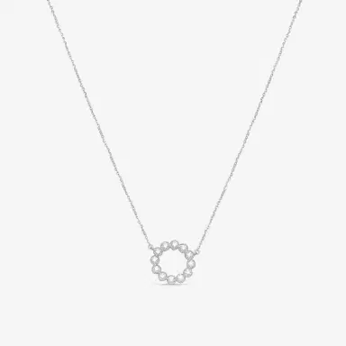 Hearts On Fire Hearts On Fire Liliana 18K White Gold Milgrain Diamond Circle Pendant by The Solist | Thumbnail 1