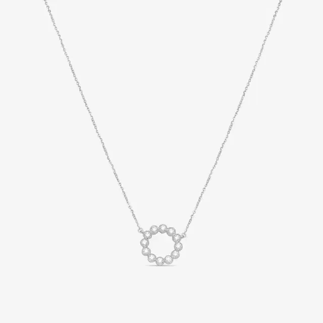 Hearts On Fire Hearts On Fire Liliana 18K White Gold Milgrain Diamond Circle Pendant by The Solist