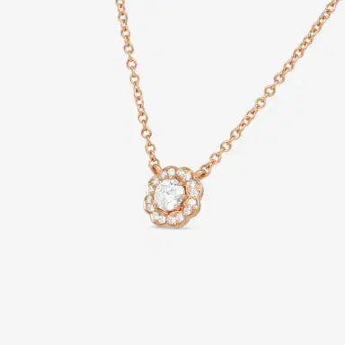 Hearts On Fire Hearts On Fire Lorelei 18K Rose Gold Diamond Halo Pendant by The Solist | Thumbnail 2