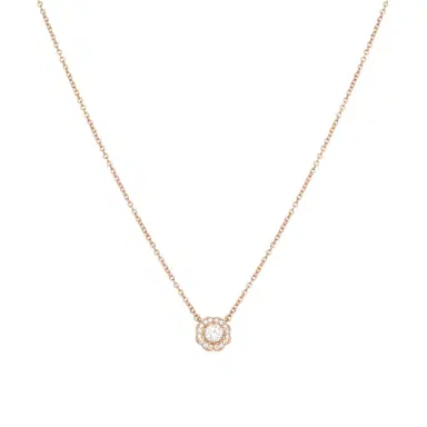 Hearts On Fire Hearts On Fire Lorelei 18K Rose Gold Diamond Halo Pendant by The Solist | Thumbnail 1