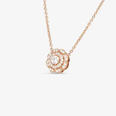 Hearts On Fire Hearts On Fire Lorelei 18K Rose Gold Double Halo Diamond Pendant by The Solist | Thumbnail 2
