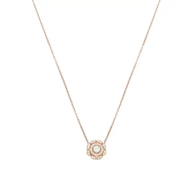 Hearts On Fire Hearts On Fire Lorelei 18K Rose Gold Double Halo Diamond Pendant by The Solist