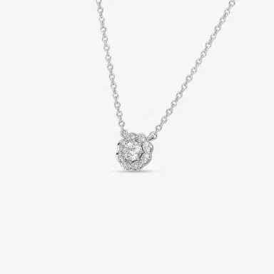 Hearts On Fire Hearts On Fire Lorelei 18K White Gold Diamond Halo Pendant by The Solist | Thumbnail 2