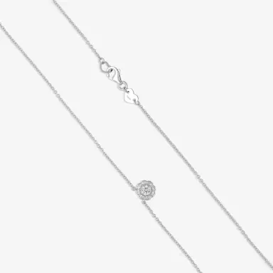 Hearts On Fire Hearts On Fire Lorelei 18K White Gold Diamond Halo Pendant by The Solist | Thumbnail 3