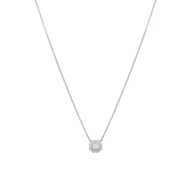 Hearts On Fire Hearts On Fire Lorelei 18K White Gold Diamond Halo Pendant by The Solist | Thumbnail 1