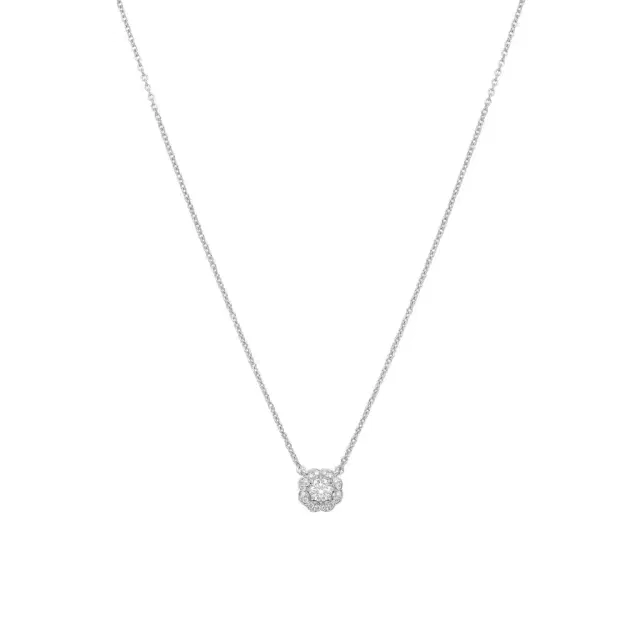 Hearts On Fire Hearts On Fire Lorelei 18K White Gold Diamond Halo Pendant by The Solist