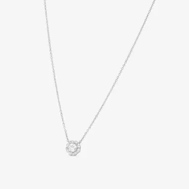 Hearts On Fire Hearts On Fire Lorelei 18K White Gold Diamond Halo Pendant by The Solist | Thumbnail 2