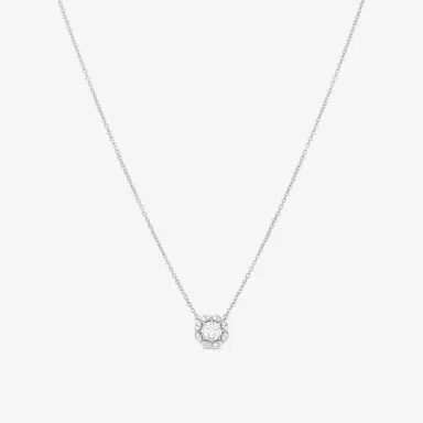 Hearts On Fire Hearts On Fire Lorelei 18K White Gold Diamond Halo Pendant by The Solist | Thumbnail 1