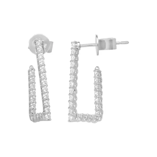 Hearts On Fire Hearts On Fire Signature 18K White Gold Open Triangle Hoop Earrings by The Solist