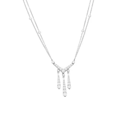 Hearts On Fire Hearts On Fire Triplicity 18K White Gold Drop Necklace by The Solist | Thumbnail 1