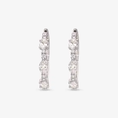 Ina Mar Ina Mar 14K White Gold 1.81 ctw Diamond Hoop Earrings by The Solist | Thumbnail 2