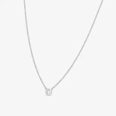 Ina Mar Ina Mar 18K White Gold Round Diamond Solitaire Pendant Necklace 16" by The Solist | Thumbnail 2