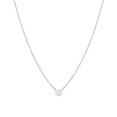 Ina Mar Ina Mar 18K White Gold Round Diamond Solitaire Pendant Necklace 16" by The Solist | Thumbnail 1