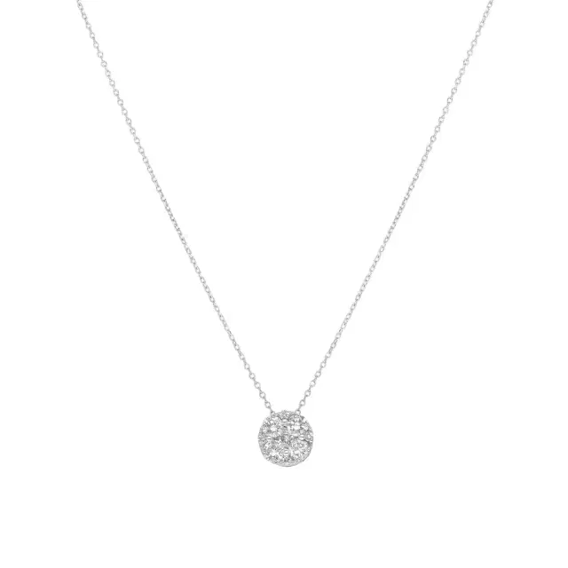 Ina Mar 18K White Gold 0.67 ctw  Round Diamond Cluster Pendant by The Solist