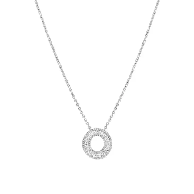 Ina Mar Ina Mar 18K White Gold 1.00 ctw Rouond Diamond Circle Pendant Necklace by The Solist