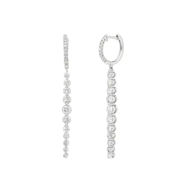 Ina Mar 18K White Gold 2.00 ctw Round Diamond Drop Earrings by The Solist
