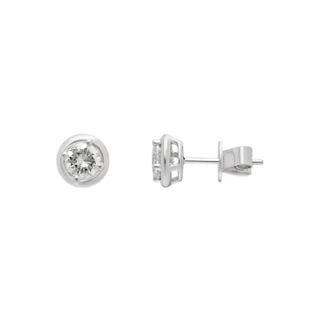 Ina Mar Ina Mar 18K White Gold 1.00 ctw Round Diamond Stud Earrings by The Solist