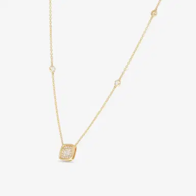 Ina Mar Ina Mar 18K Yellow Gold Round Diamond Cluster Pendant 18" by The Solist | Thumbnail 2
