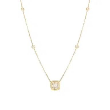 Ina Mar Ina Mar 18K Yellow Gold Round Diamond Cluster Pendant 18" by The Solist | Thumbnail 1