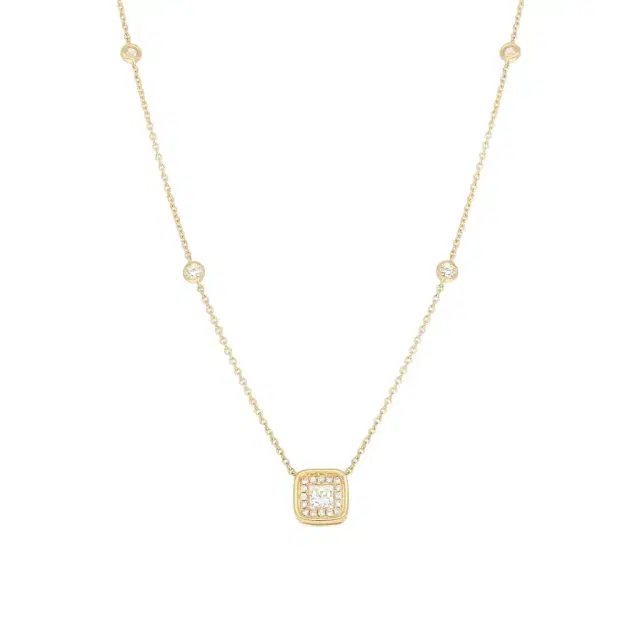 Ina Mar Ina Mar 18K Yellow Gold Round Diamond Cluster Pendant 18" by The Solist